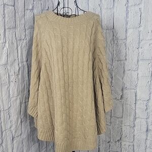 PRETTY PERSUASIONS Taupe Pull‎ Over Cape with Sleeves OS